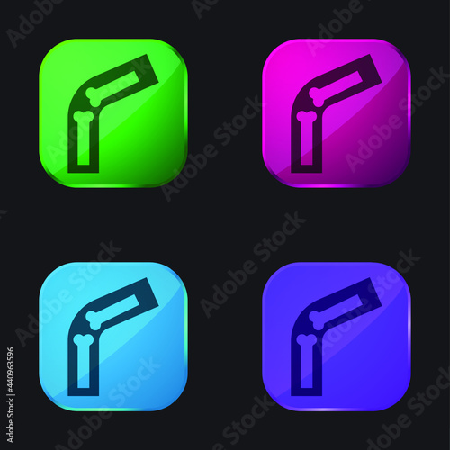 Bones four color glass button icon