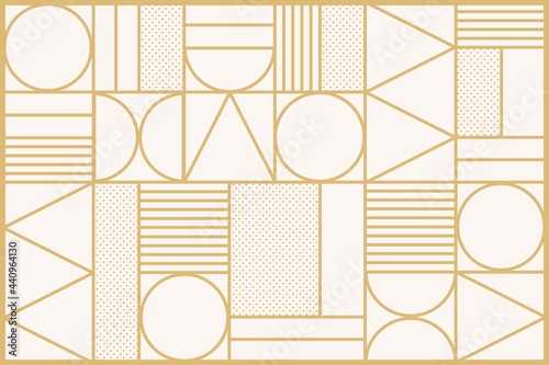 Art deco pattern background in gold photo