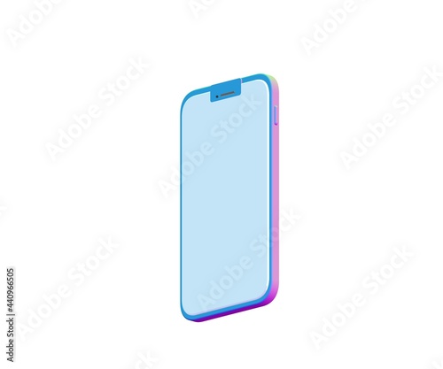 3d rendered smartphone isolated on white background lolly design
