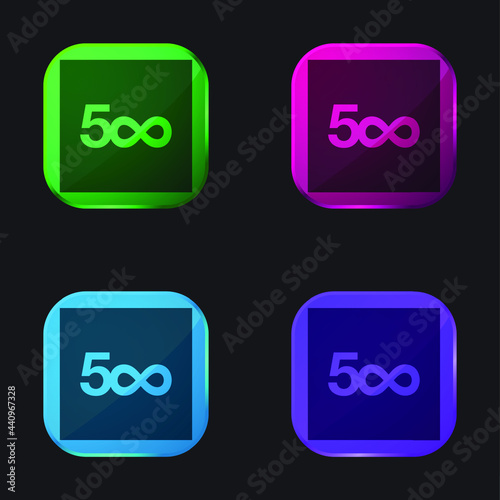 500px four color glass button icon © LIGHTFIELD STUDIOS