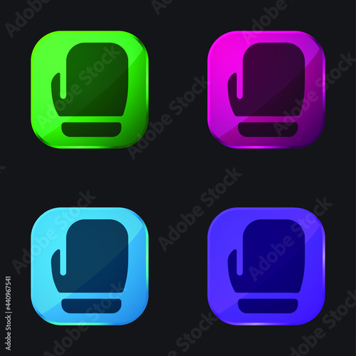 Boxing Gloves four color glass button icon