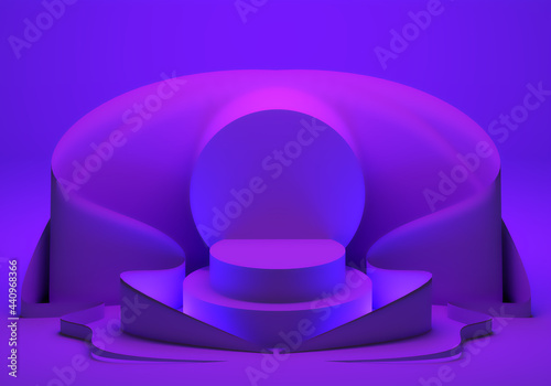 podium stand purple. 3d vis...