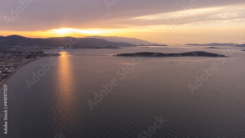 aerial Views from a small sea town urla izmir. High quality photo