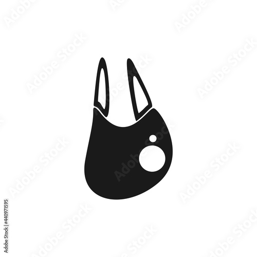 plastic bag icon black vector