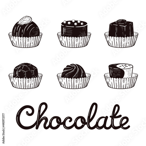 set of chocolate candies