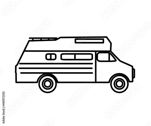 Mobile home on a white background. Symbol. Vector illustration.