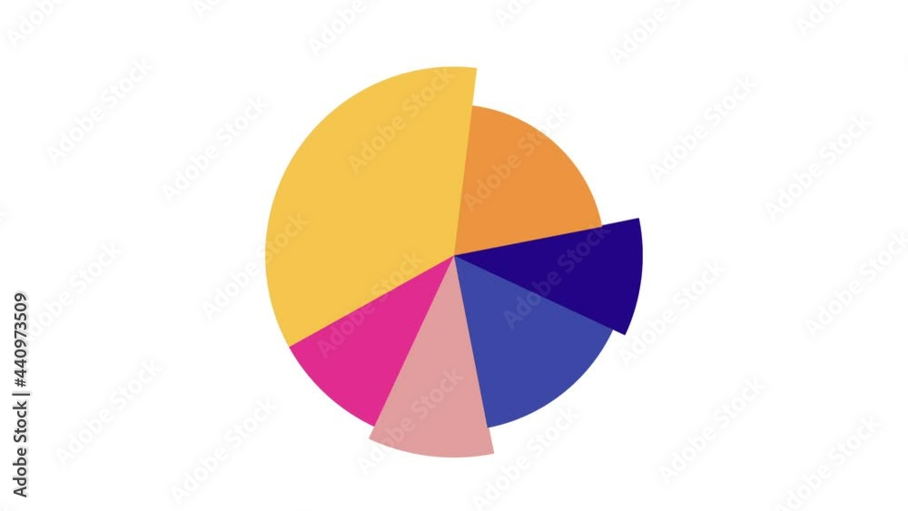 Pie charts animation. percent circle round infographic. Grow or success profit diagram concept. Available in 4K FullHD and HD video