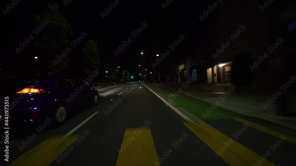 San Francisco Driving Plate Masonic Ave S 03 at Anza St at Night California USA San Francisco Driving Plate Masonic Ave S 03 at Anza St at Night California USA
