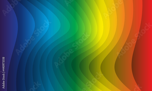 Abstract colorfull background. Rainbow. Visible spectrum. Childish design template. Vector Illustration. EPS10. Spectral flowing waves. Design element for technology, science or modern concept.