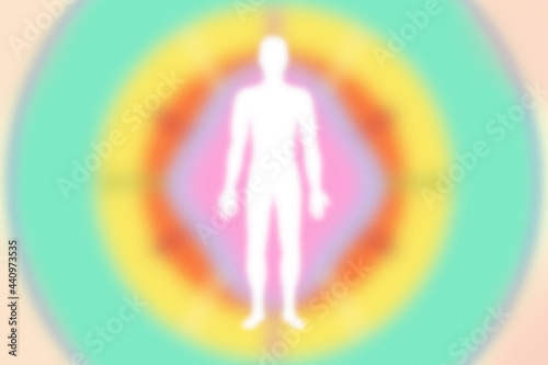 Φωτογραφία Bright textured retro aura layers - aqua yellow, pink, orange, rainbow energy fi
