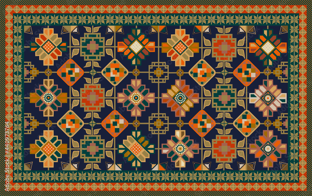 Carpet border frame pattern