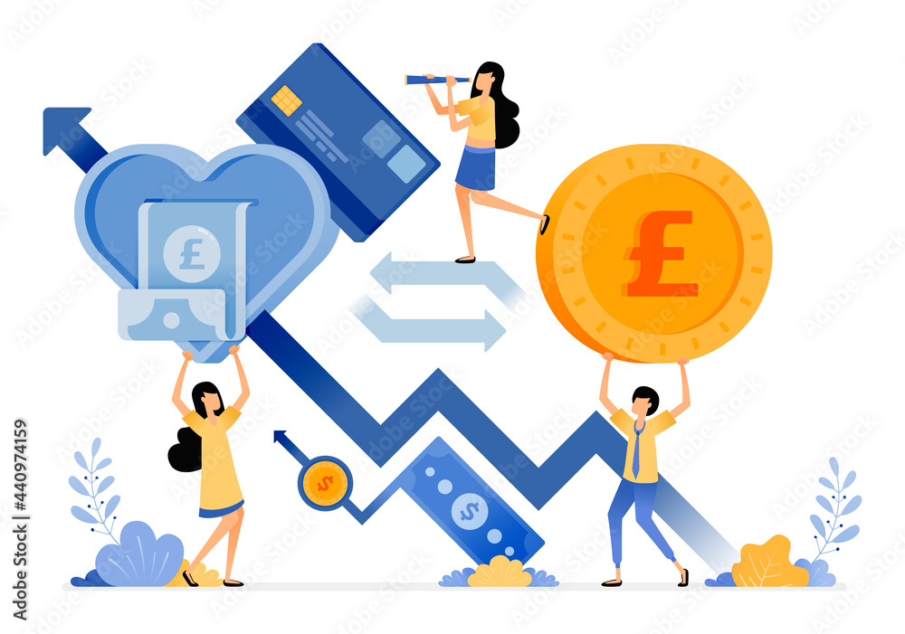 Vector Design of increase in financial investment and spending for healthy economic growth. money equals love life. illustration Can be for websites, posters, banners, mobile apps, web, social media