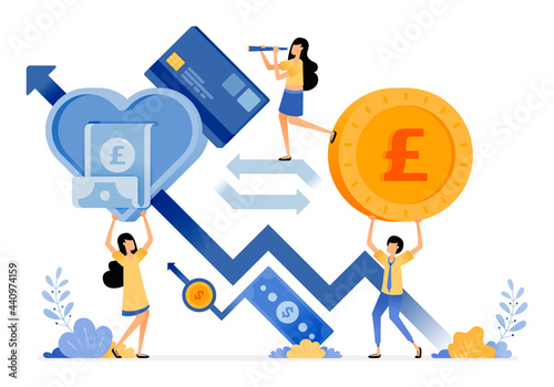 Vector Design of increase in financial investment and spending for healthy economic growth. money equals love life. illustration Can be for websites, posters, banners, mobile apps, web, social media