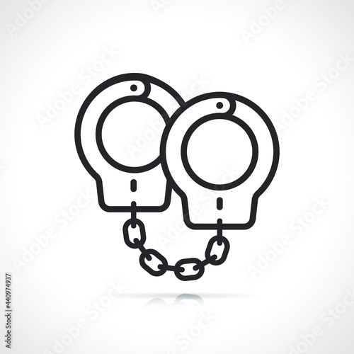police handcuffs thin line icon isolated design