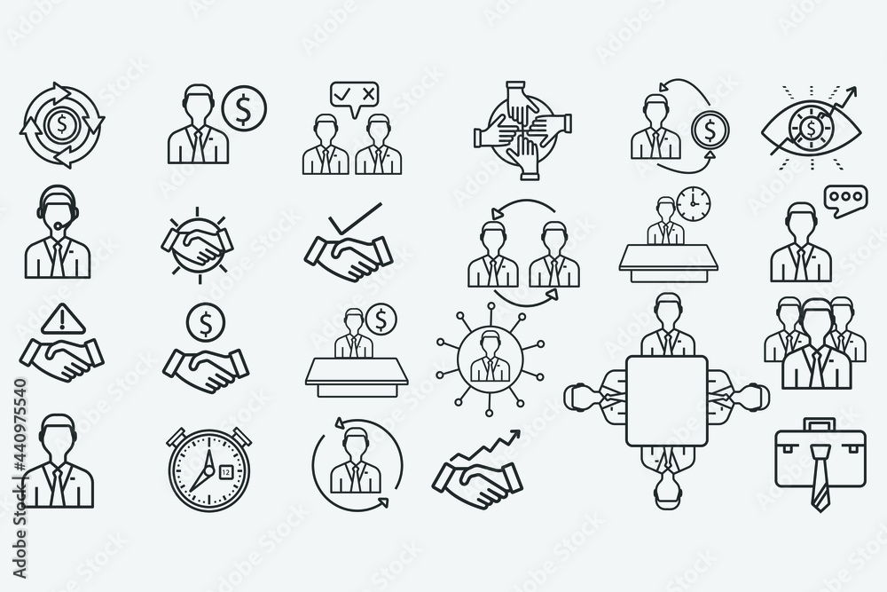 Business set vector icons for web and design