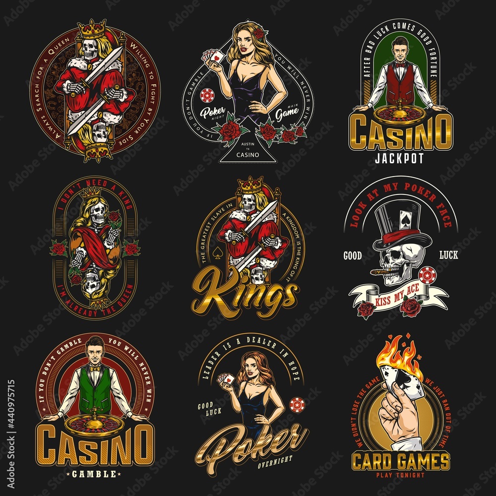 Fototapeta premium Gambling vintage labels