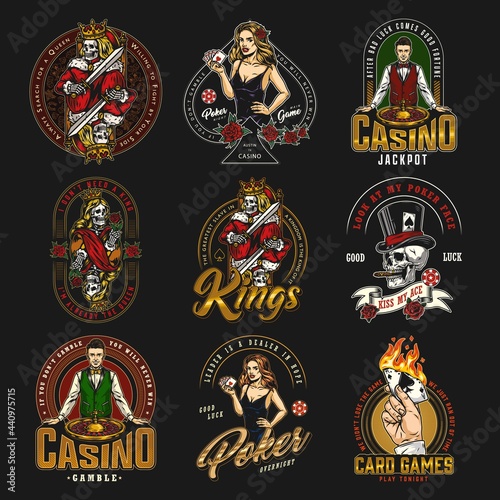 Gambling vintage labels