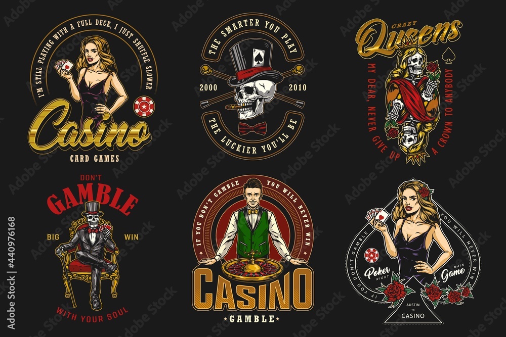 Gambling vintage labels