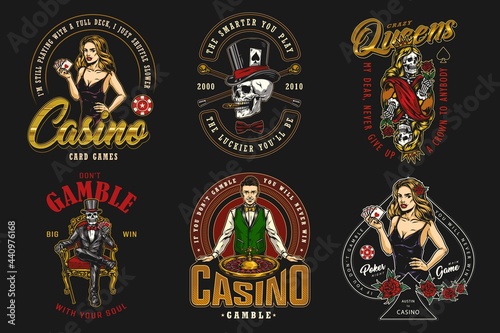 Gambling vintage labels