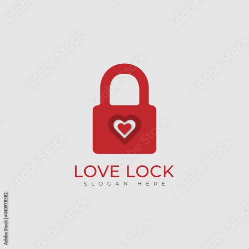 Awesome Love Lock Modern Logo Design Template Vector