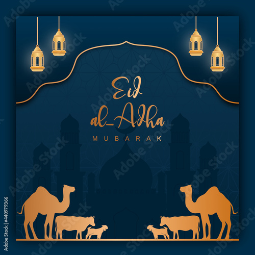Beautiful gold color in Eid al-Adha Mubarak Festival Festival, Mubarak, eid al adha