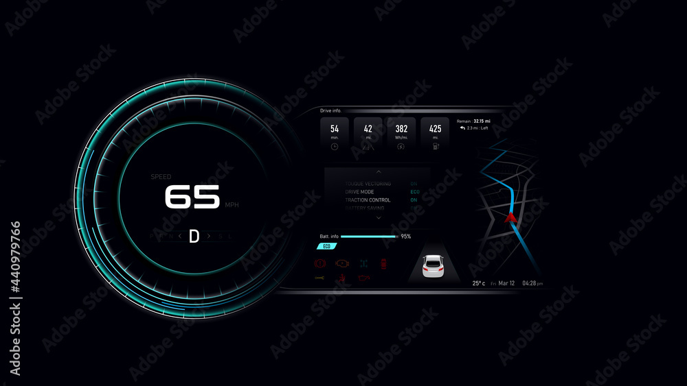 EV Electric vehicle Car dash board PHEV Concept 003 EV Electric vehicle Car dash board PHEV Concept 003