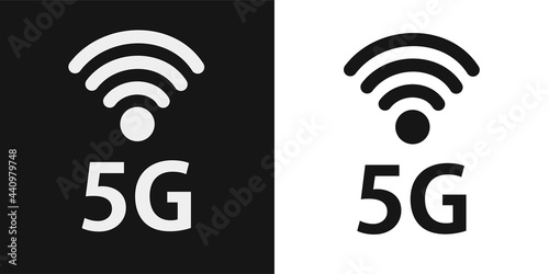 Abstract illustration with 5g network. Icons set. Wireless mobile telecommunication service concept.