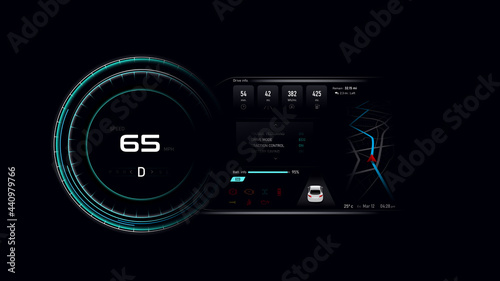 EV Electric vehicle Car dash board PHEV Concept 003