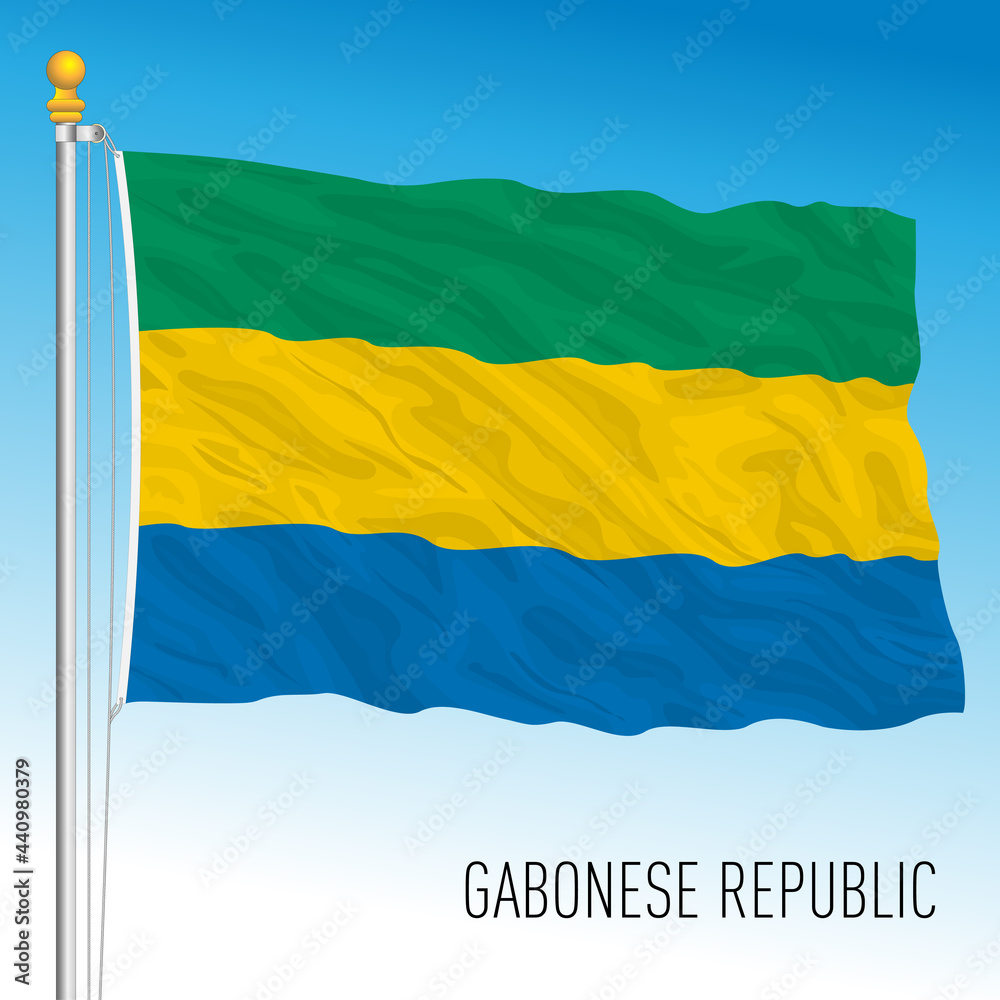 Obraz premium Gabon official national flag, african country, vector illustration