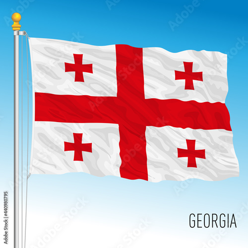 Georgia official national flag, european country, vector illustration