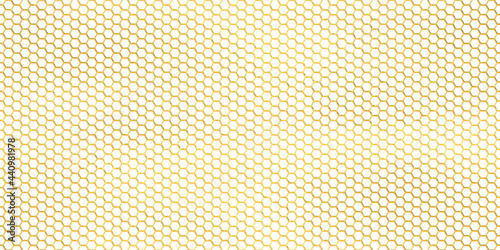 Golden hexagon lines seamless pattern, vector geometric background