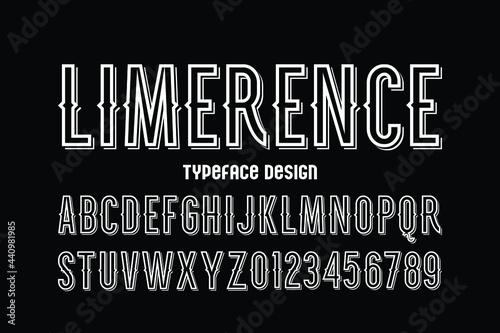 minimal font, typeface design, white and black style ,grunge vector background