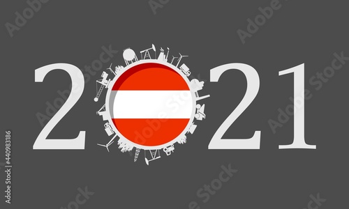 Free Download 2021 year number with industrial icons around zero digit - GFXLoad