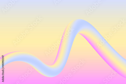 Lollypop 3d line background vector illustration. Cotton candy pink blue and gold abstract shapes. Sweet cream texture.
