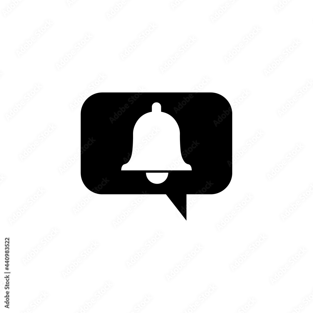 Bell icon for incoming inbox message. Notification icon, logo isolated on white background Bell icon for incoming inbox message. Notification icon, logo isolated on white background