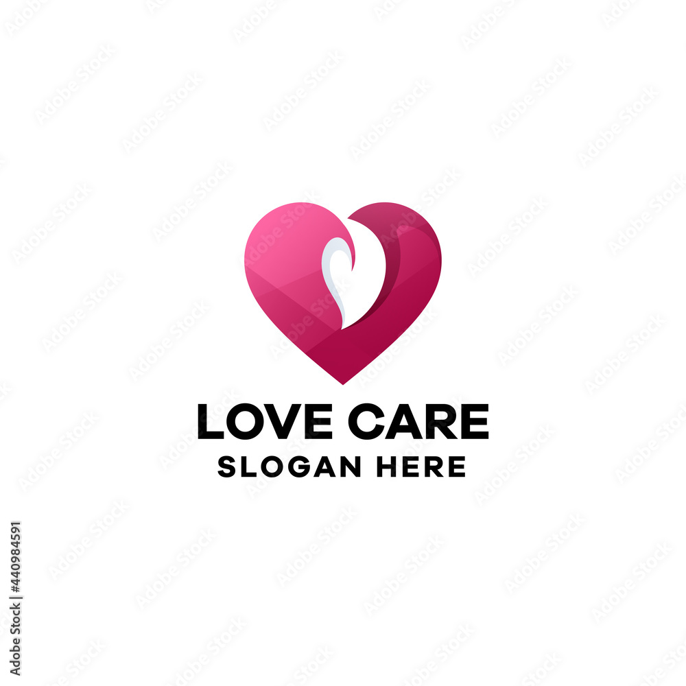 Love Care Gradient Logo Template
