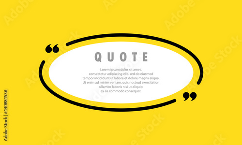 Quote icon. Quotemark outline, speech marks, inverted commas, blank space. Blank for your text. Vector EPS 10. Isolated on background