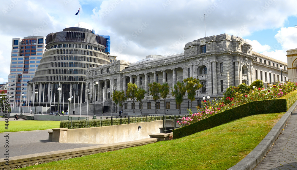 Parlamentsgebäude in Wellington,  Nordinsel Neuseeland, Down Under, Hauptstadt Neuseelands