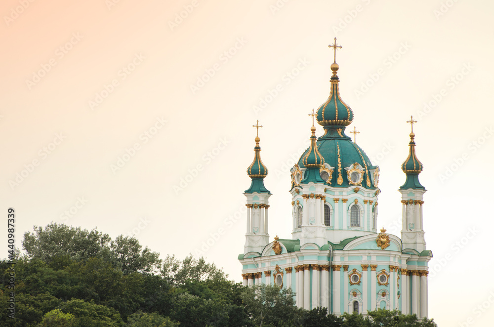 St. Andrew's church in Kyiv, orthodox christian church, Rastrelli sacred architecture 