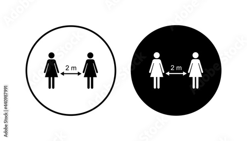 Social distancing icon set. social distance icon. self quarantine sign