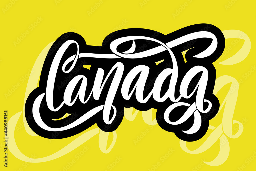 Canada hand written lettering typography. Vector illustration