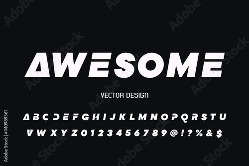 minimal font, typeface design, white and black style ,grunge vector background