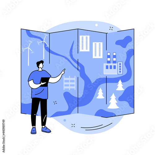 Area management abstract concept vector illustration.