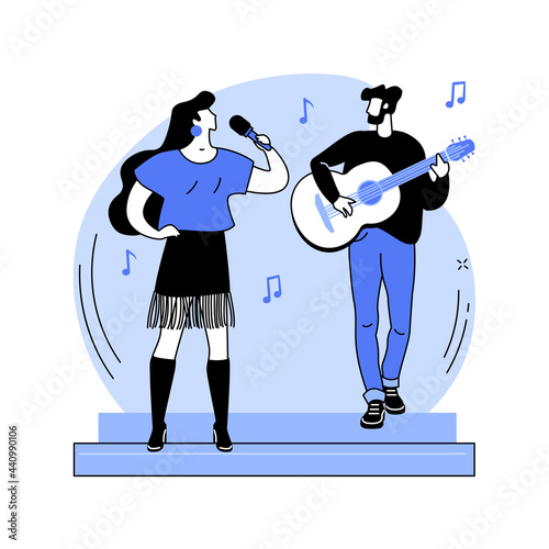 Popular music abstract concept vector illustration.