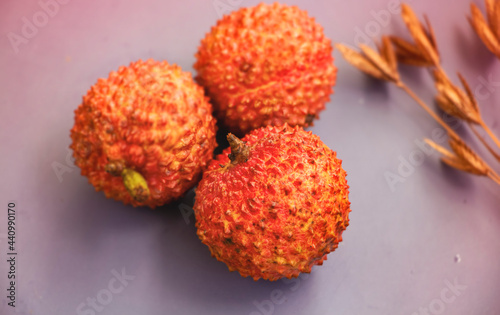 Chinese Lychee put on background,