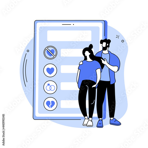 Relationship status abstract concept vector illustration.