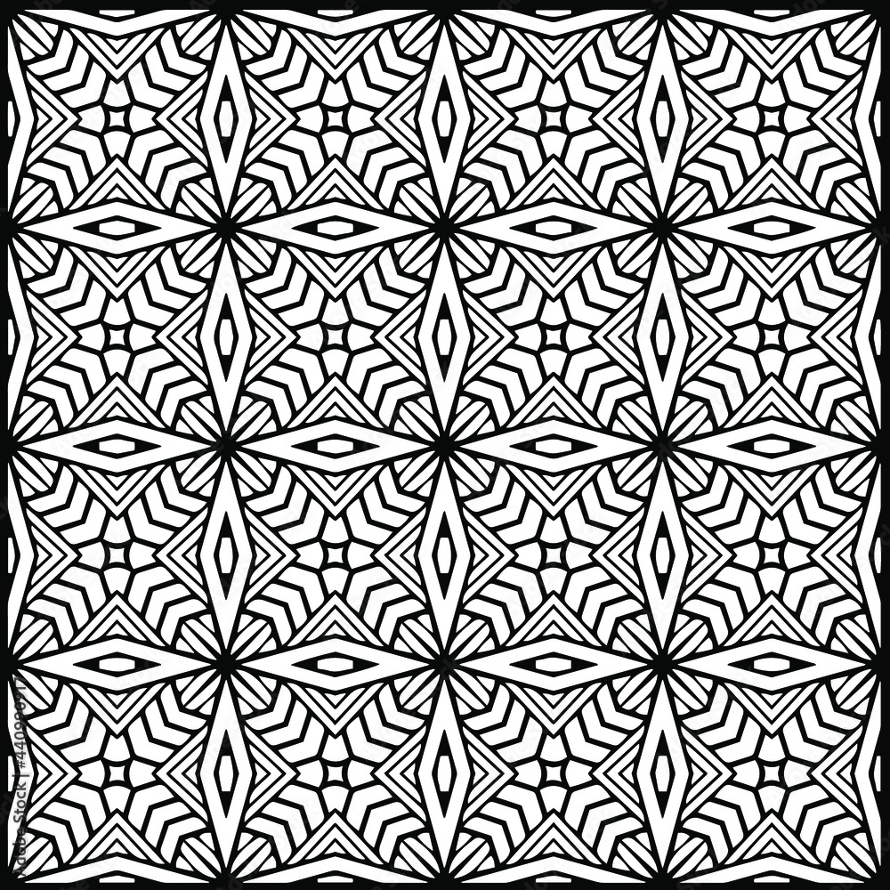 Vector geometric pattern. Repeating elements stylish background abstract ornament for wallpapers and backgrounds. Black and white colors. Vector geometric pattern. Repeating elements stylish background abstract ornament for wallpapers and backgrounds. Black and white colors.