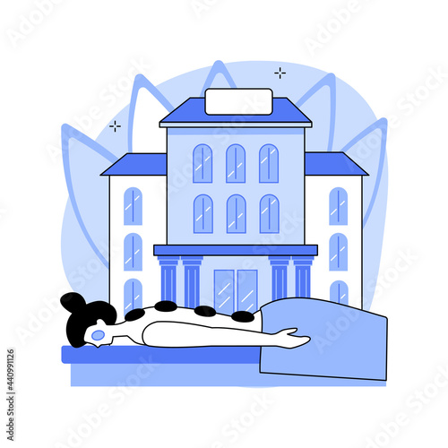 Wellness and spa hotel abstract concept vector illustration.