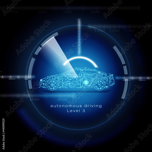 driverless car illustration - drive anonymously - sensor photo