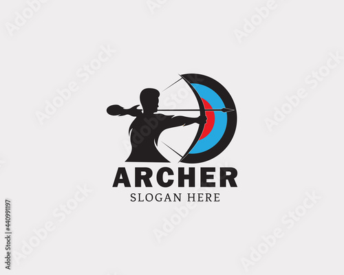 archery logo creative sport athletic logo academy sign symbol